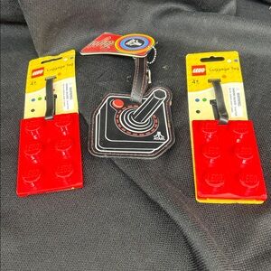 Atari Joystick and LEGO Luggage Tags